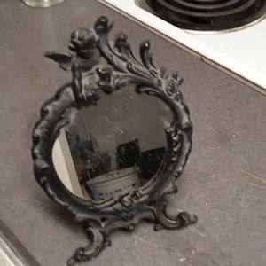 Victorian vintage cast iron mirror